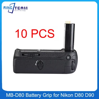 10PCS MB-D80 Battery Grip pre Nikon D80 D90 DSLR Fotoaparát Práce EN-EL3E Batérie Držiak