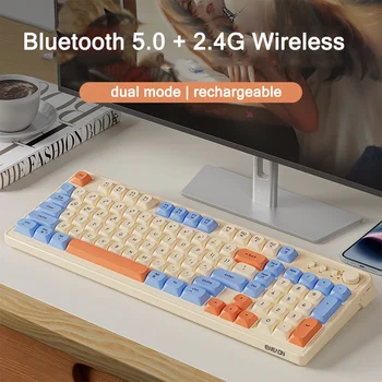 SUMREDA S98 Herné Mechanické Klávesnice 98Key Wireless 2.4 G Bluetooth Hry Klávesnice RGB Podsvietenie Hotswap Hráč Klávesnice teclado