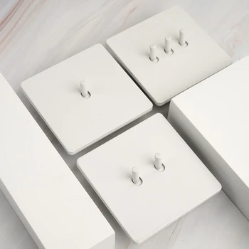 Prepínač Biela nerez panel retro nástenné svietidlo prepínač AC110-250V 1 2 3 4 Gang 2 Way16A Univerzálny wall light switch